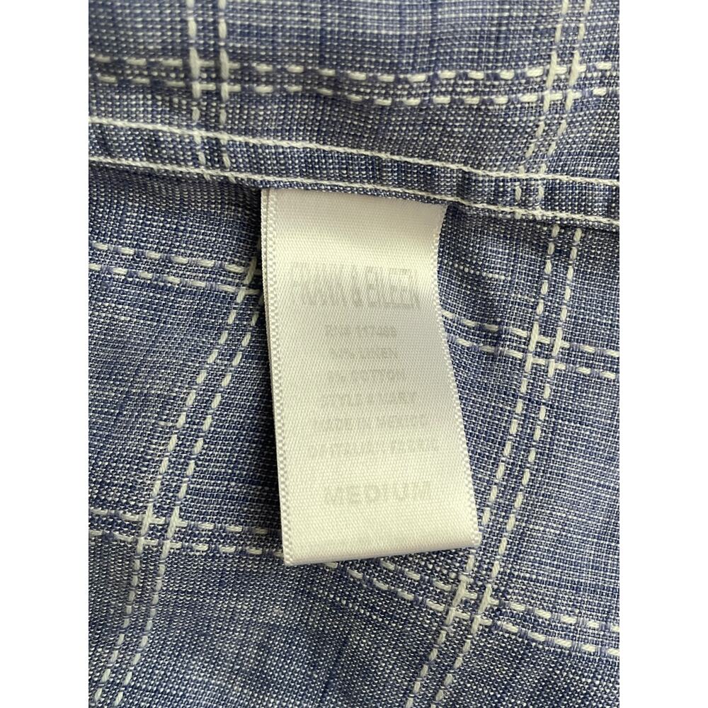 Frank & Eileen Mary Shirt Dress Blue White Check Plaid Linen Button Front M - Picture 6 of 8